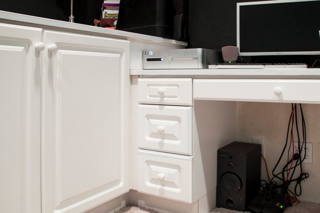 Now Here is the after! Yay! The duct tape really helps to hide the broken and pealing edges until we can replace them.