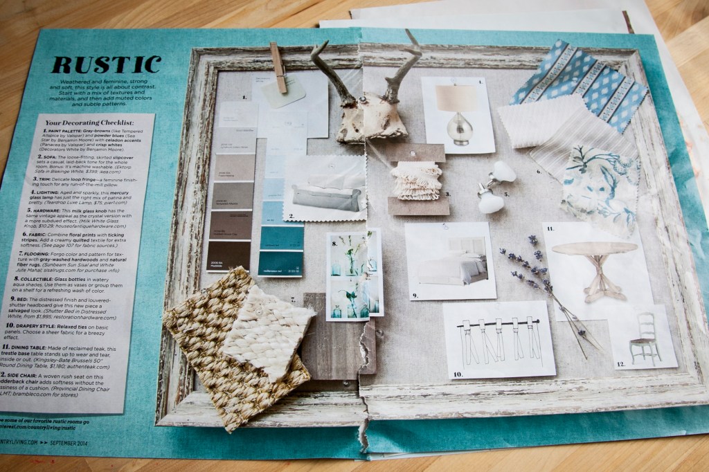 I love this inspiration board! The paint colors are close to what I'm looking at for my house and they go lovely with the colors I already have like these blues. This is really getting me in the mood for my re-do! I can't wait.   -Country Living