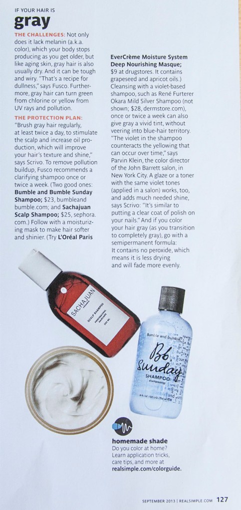 This inspired me to try these products. I am going to. I use purple shampoo sometimes but you have to be careful with that because it isn't too long before my gray hair is purple hair. Not in a good way, but a granny way. Not cute, so I'm excited in trying something new!