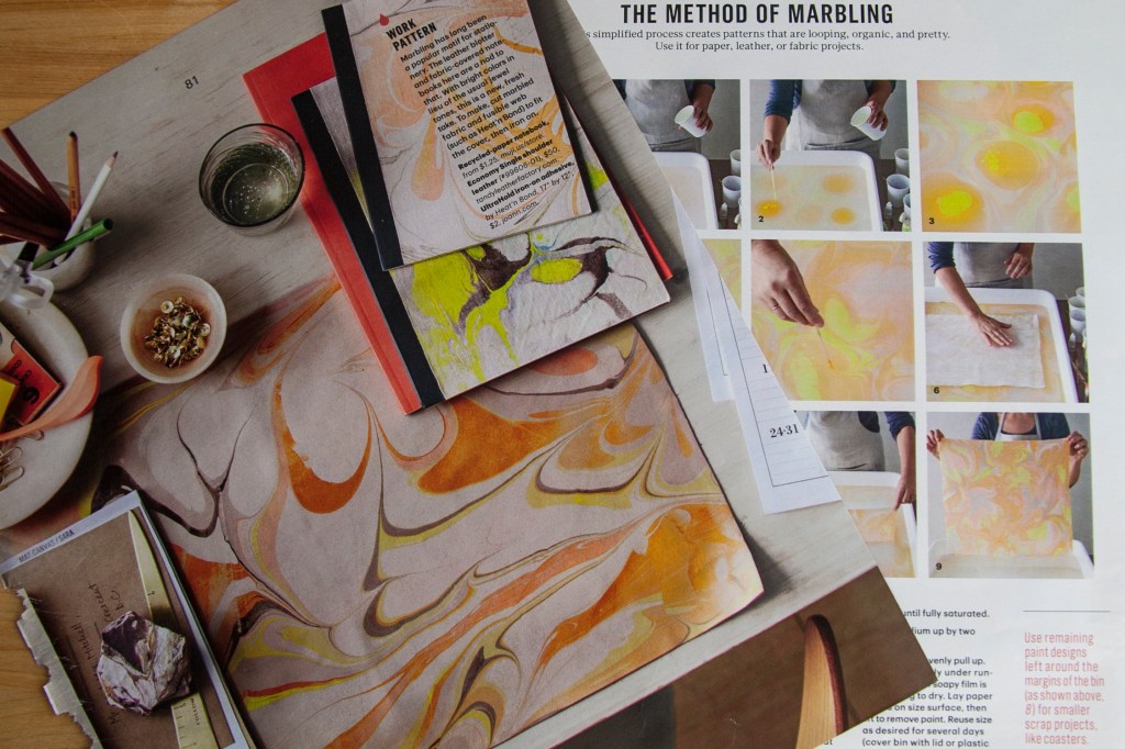 Thanking Martha for this little gem too. Instructions for Marbling fabric. I've loved the paper but being able to marble fabric would be amazing! 