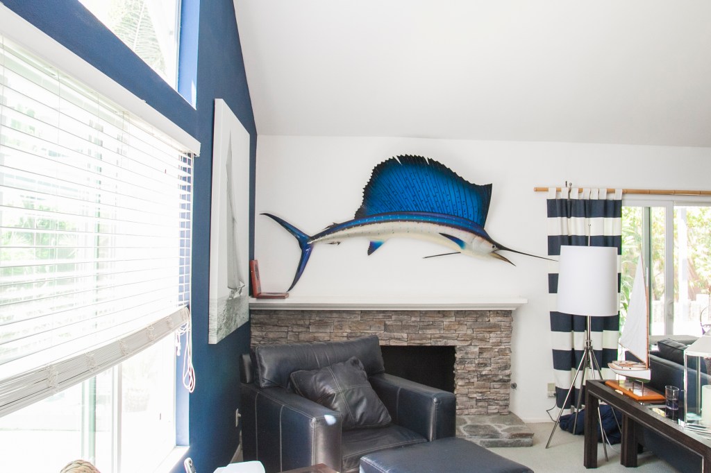 This is personally one of my favorite things in my Auntie's house. My uncle Bob caught this fish and I've been fascinated by it since I was a very little girl. No matter how my Aunt decorated her home it was always spotlighted beautifully. 