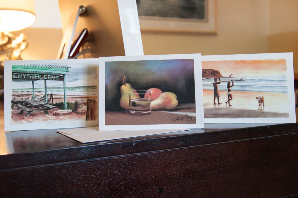 Vickie has been making her paintings into greeting cards