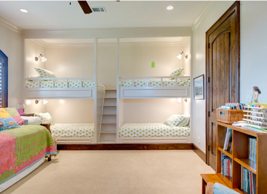 This is a bunk room. I am obsessed with having a bunk room. I want my nephew and niece to come and stay with Emma in our bunk room and I want to hear them talking and laughing all night long in this room. Again, I have some plans.