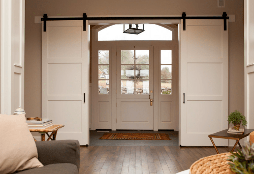 A little bit of a classy look here. Nice way to get a little extra privacy from the windows around the door or even a great way to conserve heat in a house.