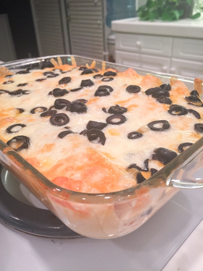 Last night, Enchiladas. Just a little something to kick start that diet, not.