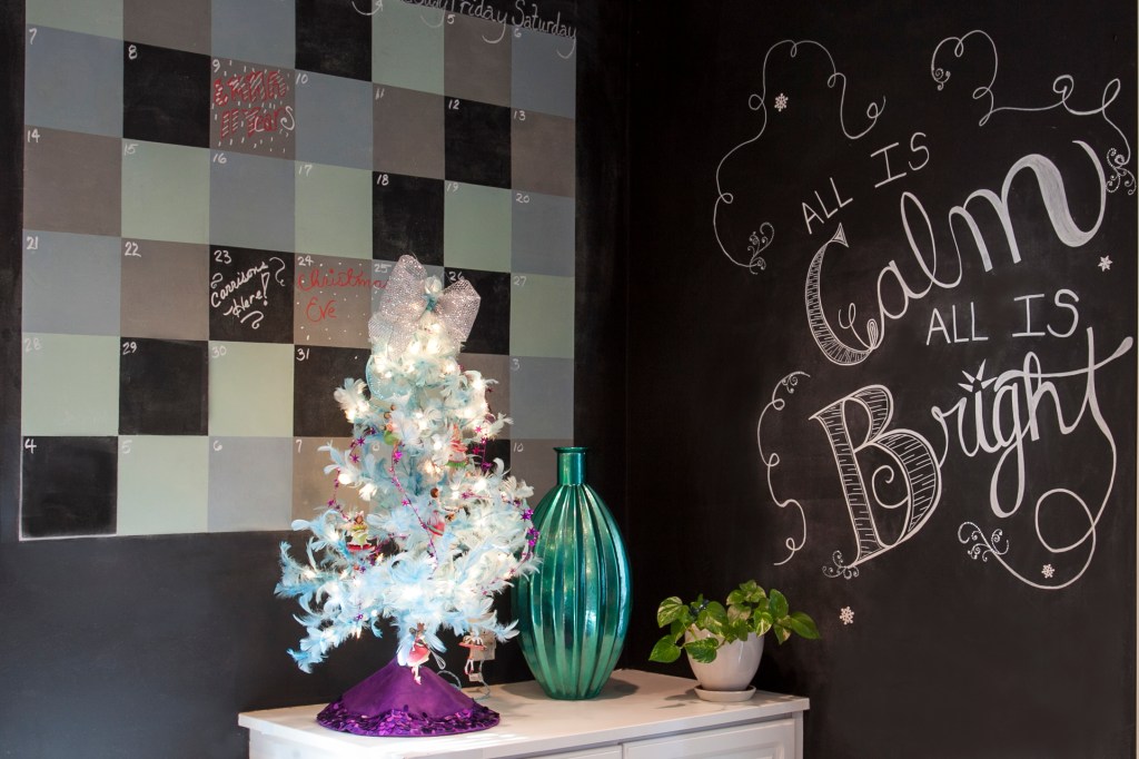 She filled the wall space next to our family calendar.