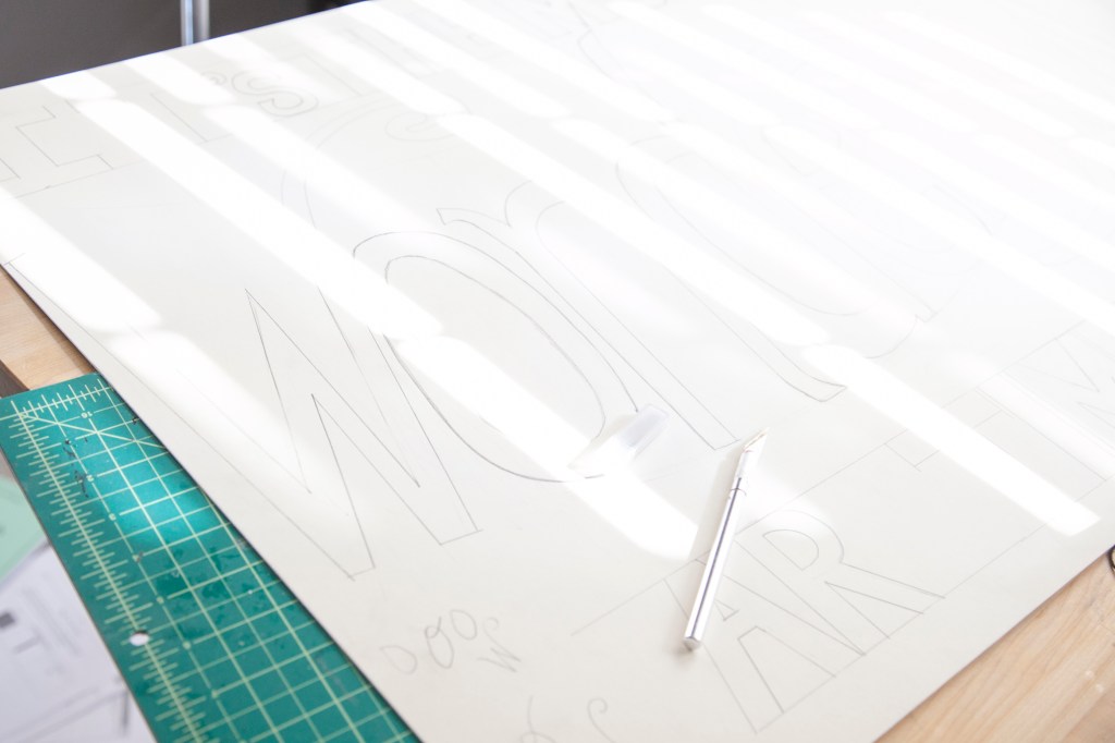 I hand drew the letters. Maybe I should have had Alix do it! 