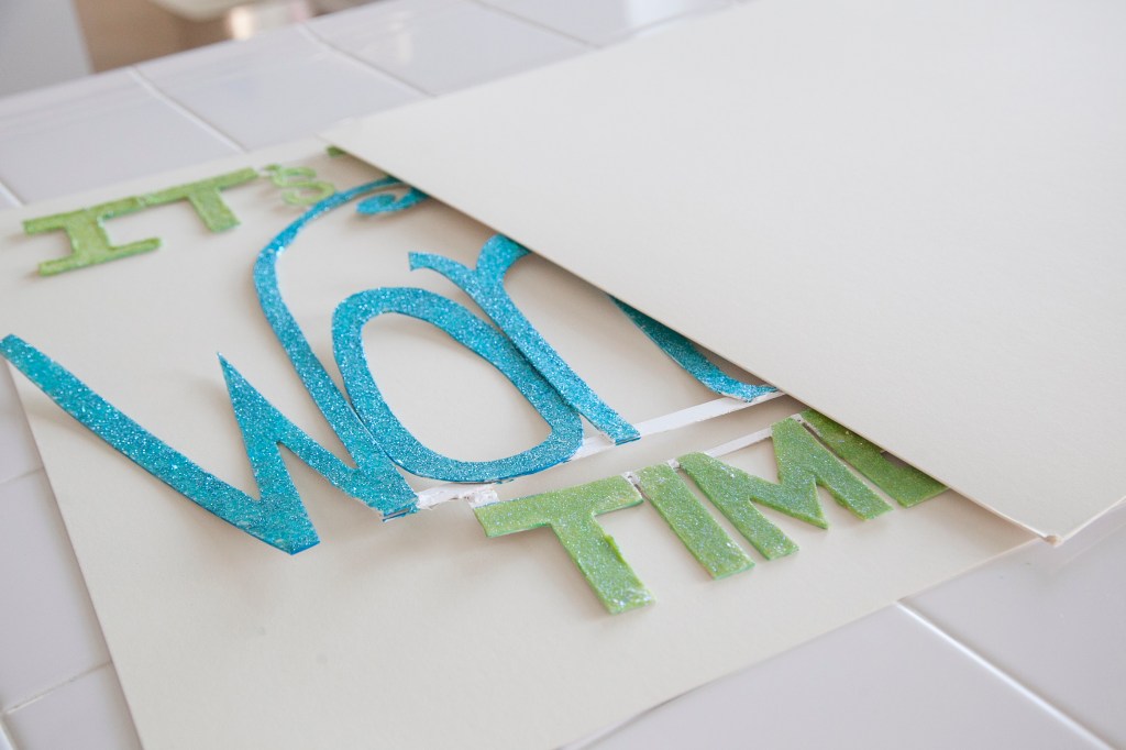 So the sign never made it up. I've learned over time that you may not always get to do EVERYTHING you want for every event, holiday, or party, and you have to let stuff go. It's better to be happy and fun rather than screaming and yelling and crabby because you just have to do EVERYTHING you wanted to do. PS No one cares. People like happy people better than perfect people. Anyway, I made this cute little folder out of two of the other pieces of mat board. 