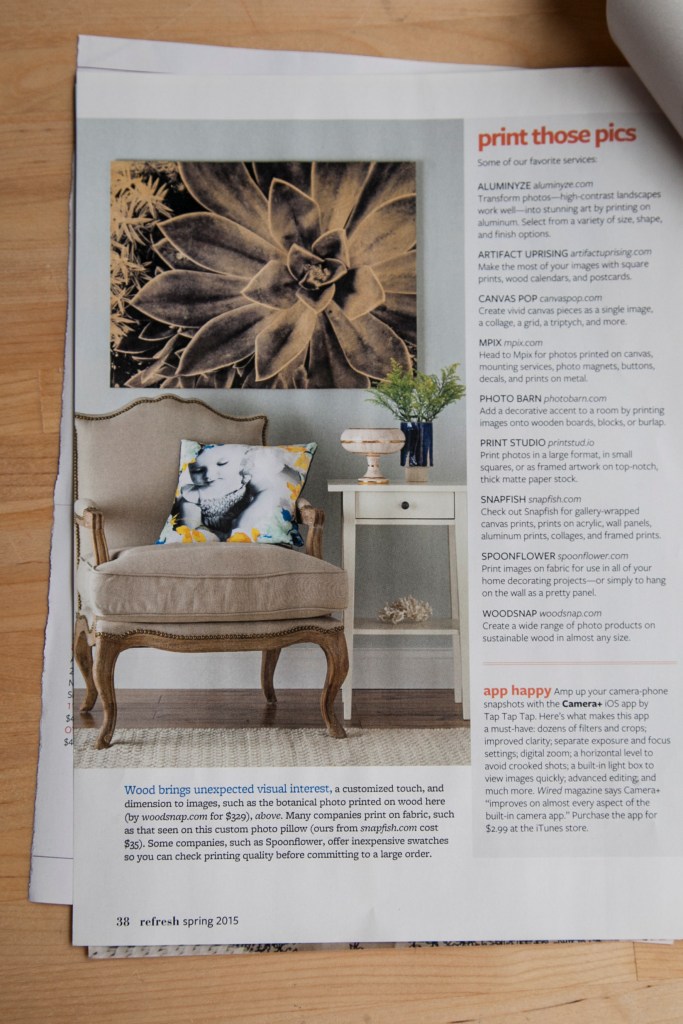 When the image is your you can change it's tonality to match your decor. What a fabulous idea! 