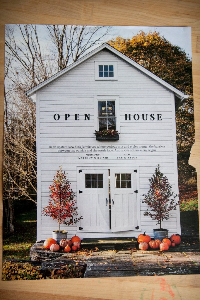 First of all, how cute is this little barn, right? I have fantasies of an art studio in a barn with a darling Apartment on top of it. Personally, If I were a single girl that would be all I needed for ever and ever.  This sheet is from Martha Stewart's Living.