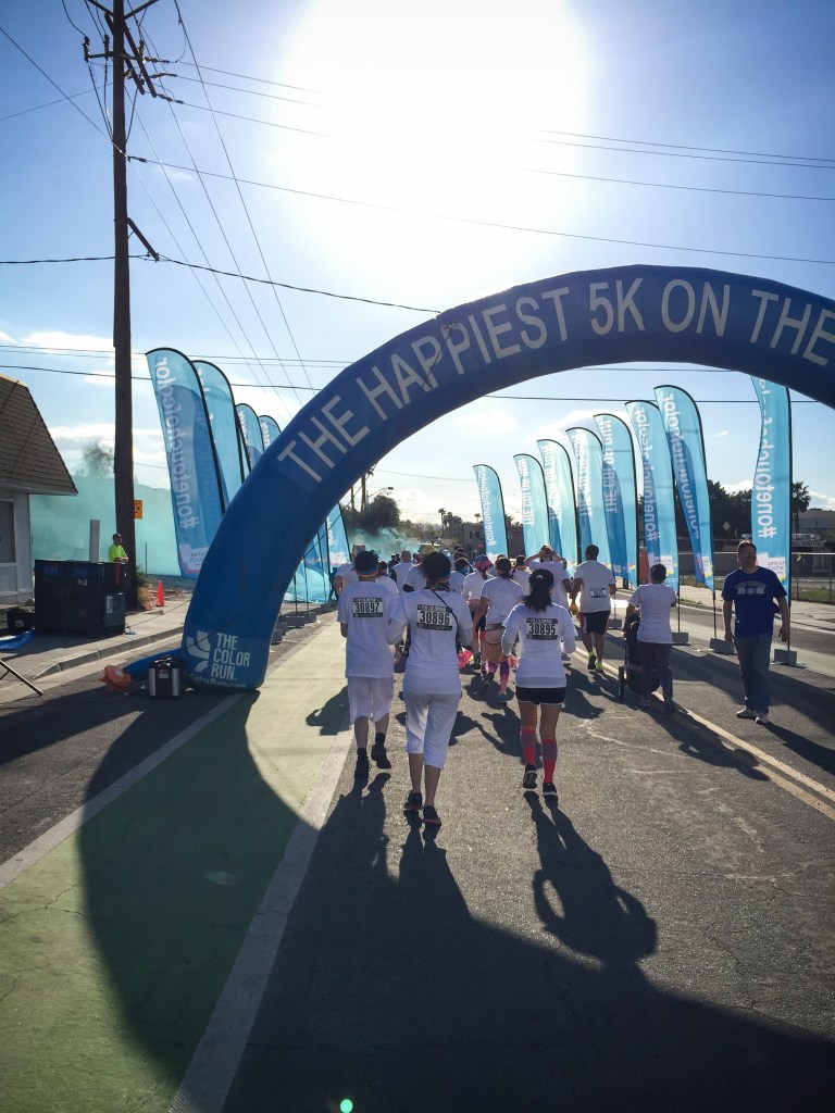 As we turned corners, we began to run into all the fabulous colors! It was so fun as we went through each color station, we became more and more colorful! The last station was silver glitter!