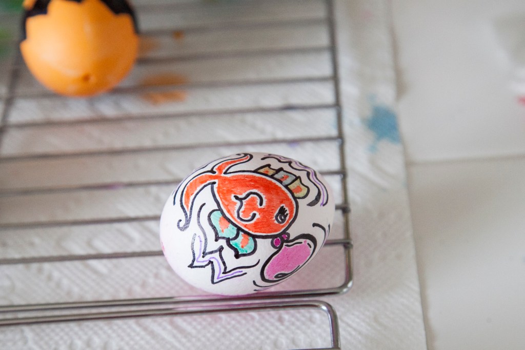 Alix's completed fish egg. 