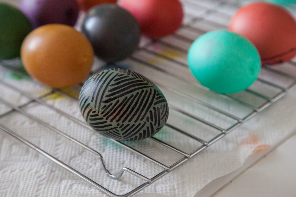 Another of Alix's creations, Dyed and hand drawn.