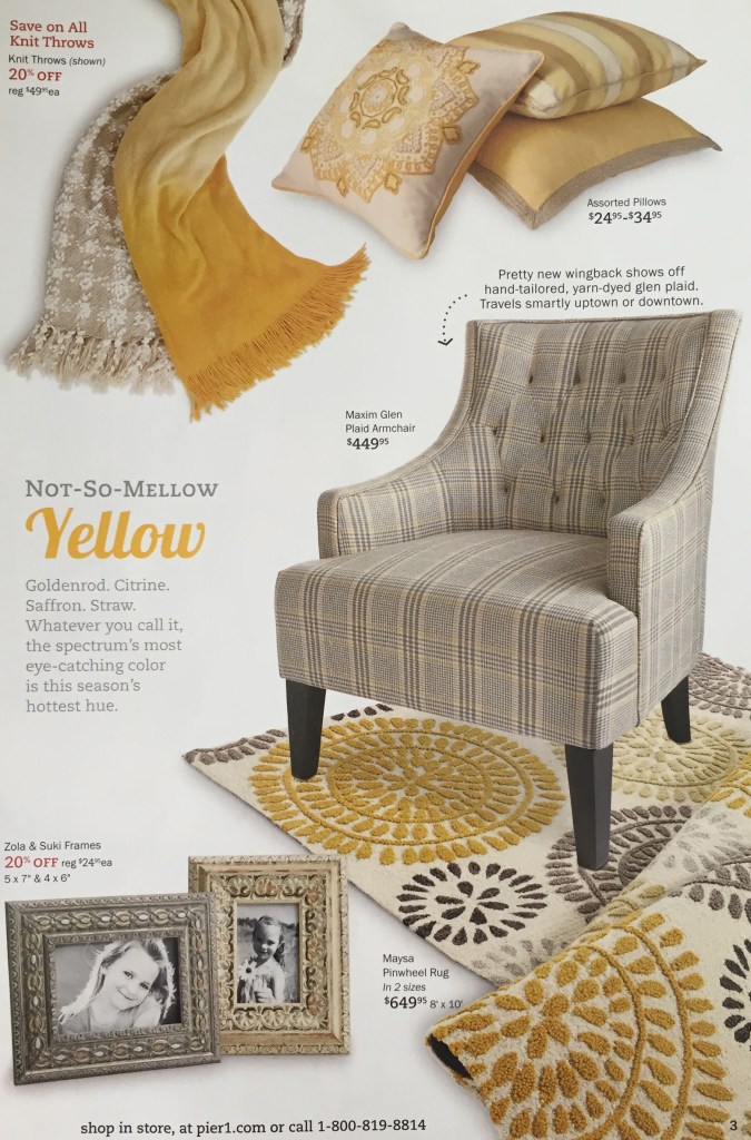 I just had a few pops of yellow at my old house but they more I use it the more I love it. I'd like to use more of it in our new house and am even toying with the idea of a yellow door. I think the shade of yellow can make a huge difference in how you use it, don't you?