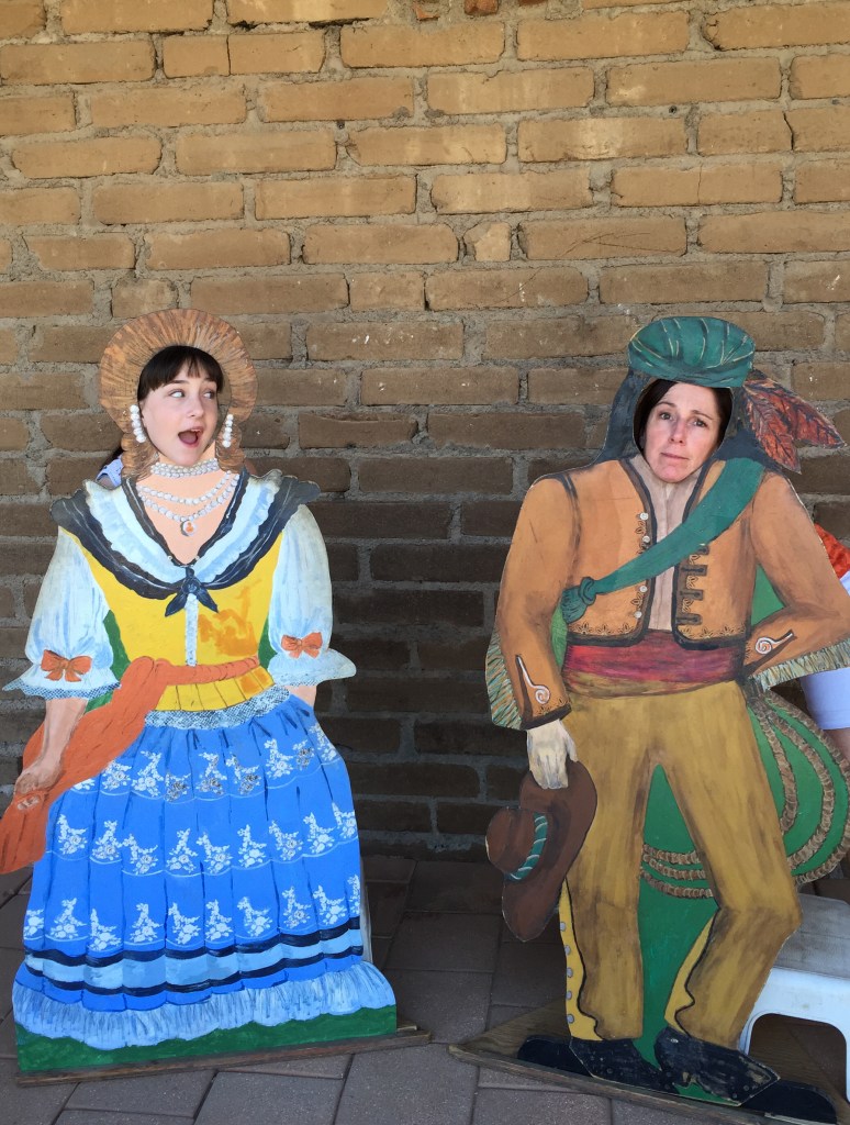 He's still very serious, but now the señorita is much happier! 