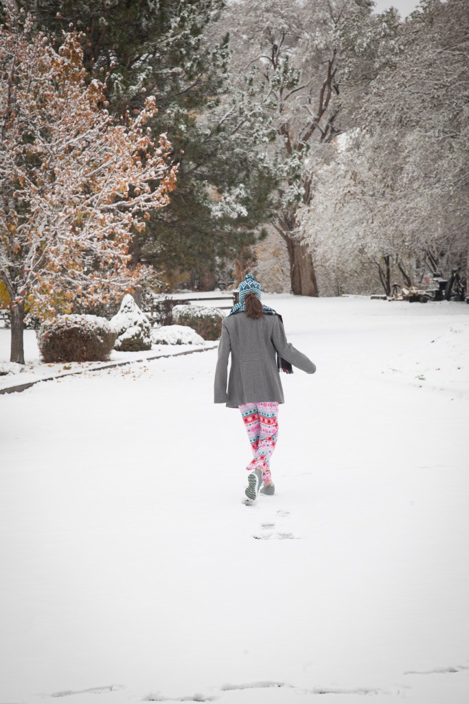Emma loved making tracks on the driveway.