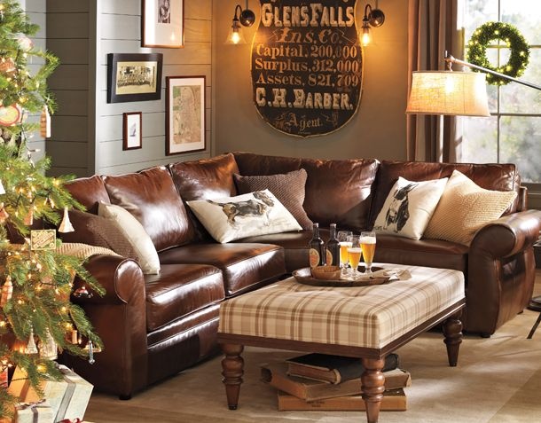 I saved this image because I really like the feel of the room, warm browns and leather are always nice in a man's space. http://www.potterybarn.com/shop/furniture-upholstery/living-room-ideas/living-room-seven/?cm_src=room_ideas
